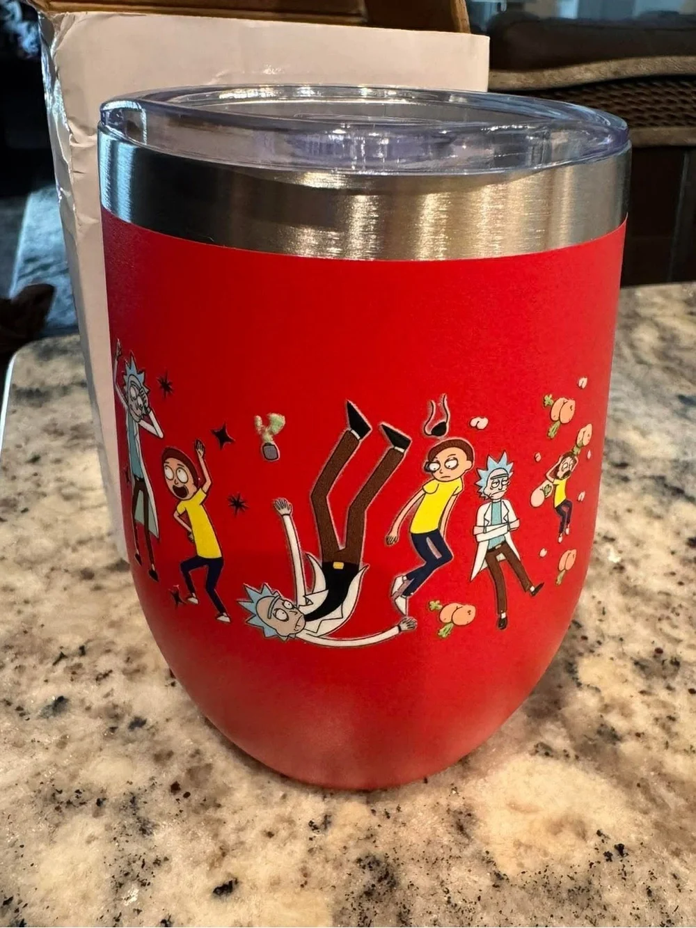 Rick and Morty Red Stainless Steel Tumbler NEW IN BOX